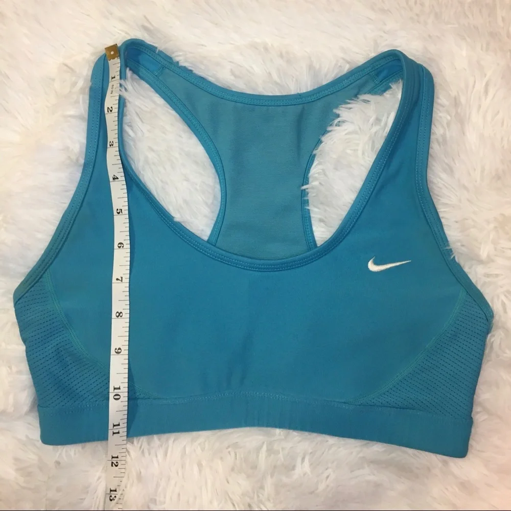 NIKE Turquoise Blue Racer Back Mesh Sports Bra XS Athletic Yoga Sporty